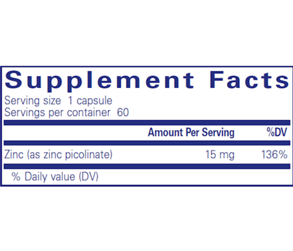 Zinc Picolinate (15mg) (60caps)