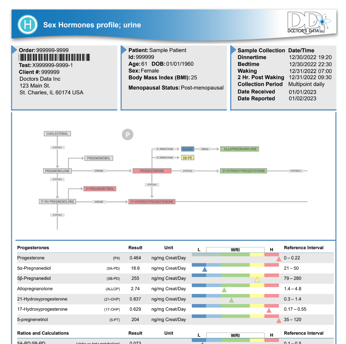 HORMONES - Urine Test (Doctor's Data)