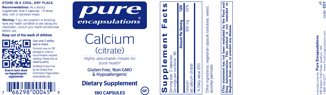 Calcium Citrate 180caps